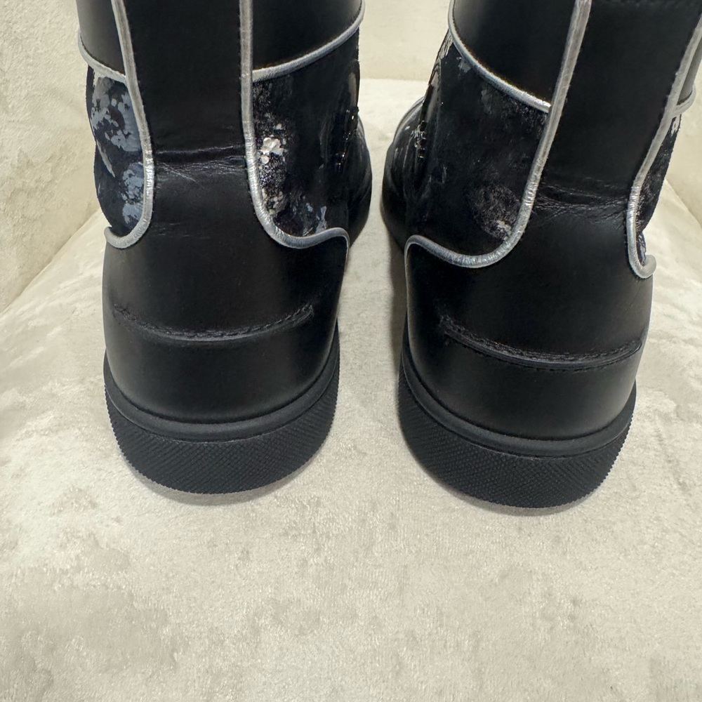 Christian Louboutin Black and Silver High-Top Sneakers - Picture 7 of 11